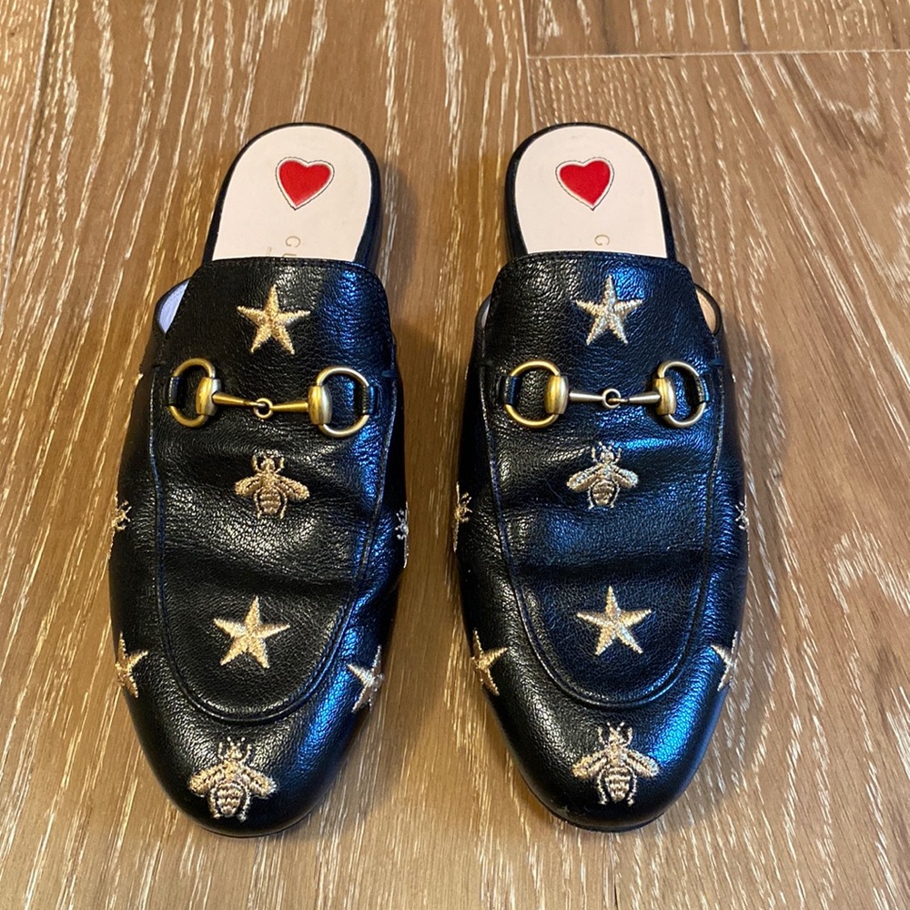 Black and gold Gucci flats women’s size EU 36, US 6